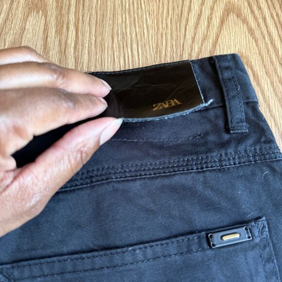 Zara skinny fit Black cotton blend 5 pockets pants Men size 32 - Picture 10 of 10